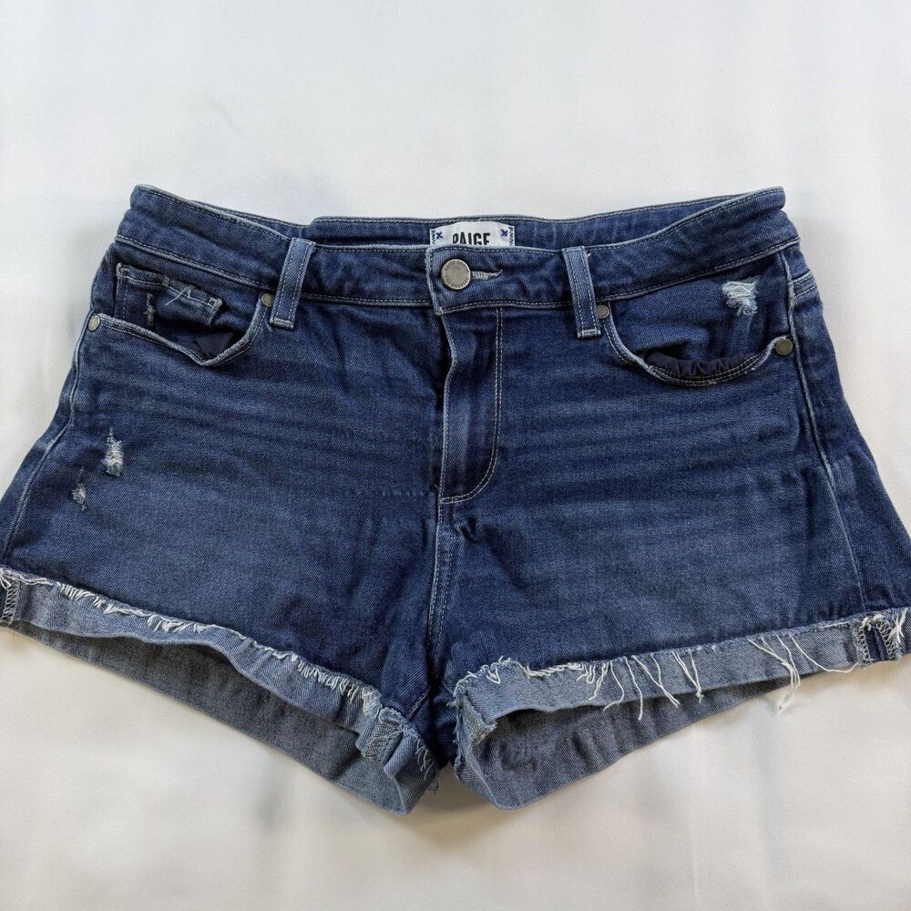 Paige Womens Jimmy Jimmy Denim Short Size 29 EUC Distressed Cuffed Mid Rise